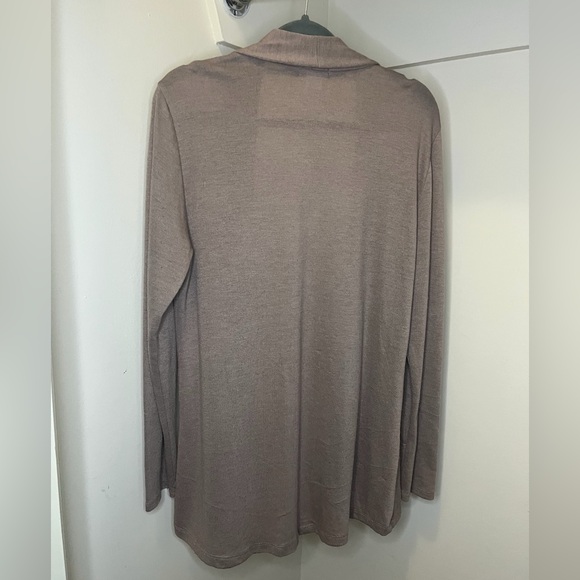 Chic Open Front Cardigan - Taupe - Picture 3 of 3